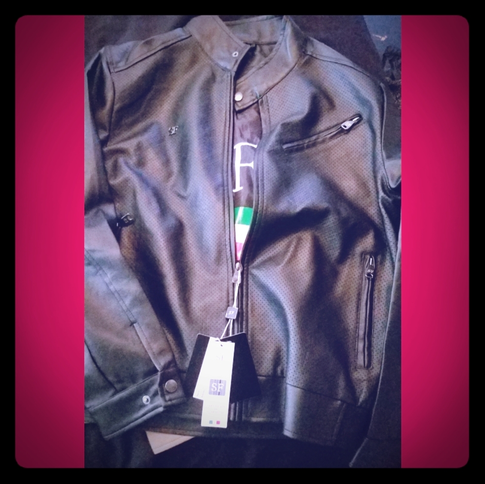"Superlative Fashion" SF Italian Leather Jacket(L)
